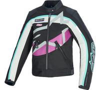 Alpinestars Idles déperlant dames moto textile veste, noir-blanc-pourpre, taille L pour homme
