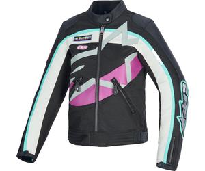Alpinestars Idles déperlant dames moto textile veste, Noir/Blanc/Violet, Taille M