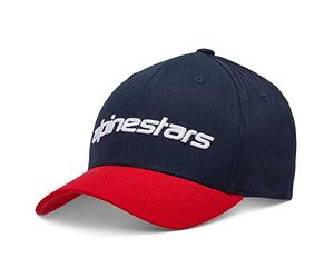 Alpinestars Linear Hat Casquette de Baseball, Bleu Marine/Rouge, S-M Hommes