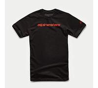 Alpinestars Linear Wordmark Tee T-Shirt, Black/Warm Red, XXL Hommes
