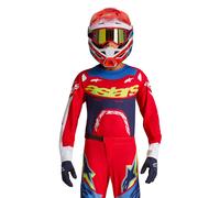 Alpinestars Supertech Dyna Maillot de motocross jeunesse, Rouge/Blanc/Bleu, Taille L