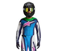 Alpinestars Maillot Supertech Maven Junior 2027 White Blithe Blue Green Fluo, Taille: XXL