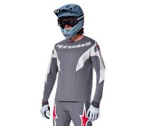 Alpinestars A-Supra Race Maillot à manches longues, Gris foncé/blanc, Taille L