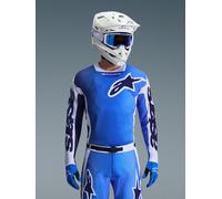 Alpinestars Racer Air Portl Maillot de motocross, bleu/blanc, Taille S