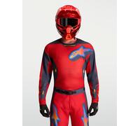 Alpinestars Racer Hunt Maillot Motocross, gris/rouge/jaune, Taille S