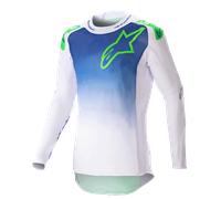 Alpinestars Maillot Supertech Risen 2023 Blue Ray White Green Fluo