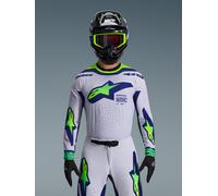 Alpinestars Maillot Supertech Vista 2026 Light Gray Yellow Fluo Blue, Taille: XL
