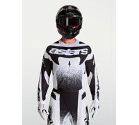 Alpinestars Techstar Swan Maillot Motocross, Blanc/Noir, Taille M