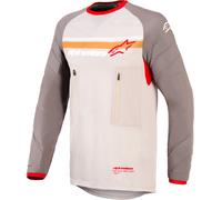 Alpinestars Maillot Maxdura Dual - Motocross manches longues - Homme M - Gris clair/gris/marron