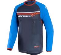 Alpinestars Maillot Maxdura Dual Manches longues Motocross Gris foncé/bleu/orange 3XL Homme