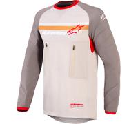 Alpinestars Maillot motocross Maxdura Dual manches longues Gris clair/Gris/Marron Taille S