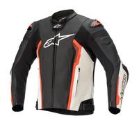 Alpinestars Missile V2 Veste en cuir Motorcyle, noir-blanc-rouge, taille 52