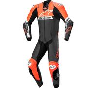 Alpinestars Missile V2 Ward perforé une pièce moto en cuir, Noir/Rouge néon, Taille 46