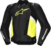 Alpinestars Missile V3 Airflow Blouson en cuir de moto perforé, noir-blanc-jaune, taille 56 pour homme