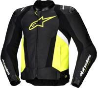 Alpinestars Blouson en cuir de moto Missile V3 Airflow – Perforé Noir-Blanc-Jaune Taille 56 Homme