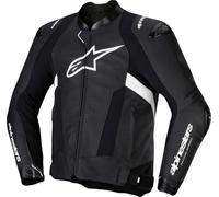 Alpinestars Missile V3 Blouson de moto en cuir, Noir/Blanc, Taille 52