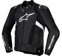 Alpinestars Missile V3, veste en cuir 50 Noir/Blanc Noir/Blanc