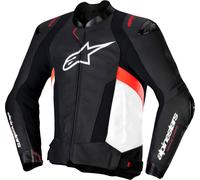 Alpinestars Missile V3, veste en cuir 60 Noir/Blanc/Rouge Néon Noir/Blanc/Rouge Néon