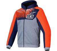 Alpinestars MM93 Chrome V2 Sport Hoodie, veste en textile XS Bleu Foncé/Gris/Rouge Néon Bleu Foncé/Gris/Rouge Néon