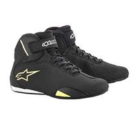 Alpinestars Chaussures moto Sector – Certifiées Cat.2 CE, Imperméables – Noir/Jaune fluo Taille 44