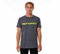 §T-Shirt Alpinestars Linear Wordmark Charcoal-Jaune Fluo§
