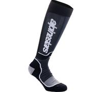 Alpinestars Plus Chaussettes de motocross, noir/gris, Taille L