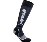 Alpinestars Plus Chaussettes de motocross, noir-gris, taille M pour homme