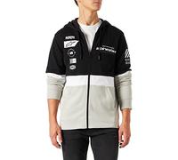 Alpinestars, Position Zip Hoodie, Sweat-Shirt avec Zip Et Capot, Noir/Blanc/Argent, XXL, Homme
