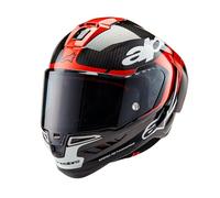 Alpinestars Race Supertech R10 Element Casque de moto intégral en carbone, noir, rouge, blanc, taille M