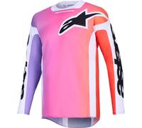 Alpinestars Maillot cross Racer Air Portl Manches longues Homme Taille L Fuchsia/Blanc/Orange/Violet