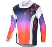 Alpinestars Racer Hoen Maillot de motocross jeune, blanc-rouge-bleu, taille XL