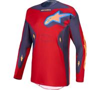 Alpinestars Racer Hunt Maillot Motocross, gris/rouge/jaune, Taille M