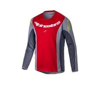 Alpinestars Racer Melt Maillot de motocross pour jeunes, gris-rouge, taille M