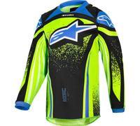 Alpinestars Racer Nomur, maillot enfants XS Jaune Néon/Bleu/Noir Jaune Néon/Bleu/Noir