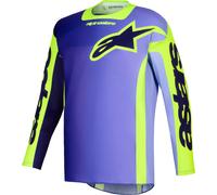 Alpinestars Racer Portl Maillot de motocross, pourpre-jaune, taille M pour homme