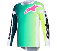 Alpinestars Racer Portl Maillot de motocross, Vert/Blanc/Noir, Taille M