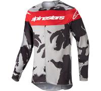 Alpinestars Racer Tactical 2023 Maillot de motocross, gris-rouge, taille M pour homme