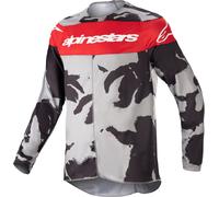 Alpinestars Racer Tactical 2023 Maillot de motocross pour les jeunes, gris-rouge, taille M