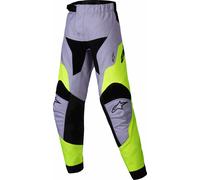 Alpinestars Racer Veil Pantalons de motocross pour enfants, gris/jaune, Taille 18