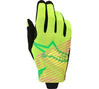 Alpinestars Radar Pro Gants de motocross, rose-vert-jaune, taille S pour homme