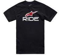 Alpinestars Original Ride Logo T-Shirt, Noir/Blanc/Rouge, Large Homme