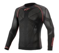 Alpinestars Ride Tech V2 Top Long Sleeve Summer, Noir/Rouge, M-L Homme