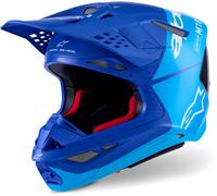 Alpinestars S-M10 Flood, casque de motocross L Bleu/Bleu Clair/Noir Bleu/Bleu Clair/Noir