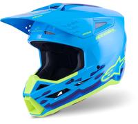 Alpinestars S-M3 Force Casque de motocross, bleu/jaune, Taille XS (53/54)
