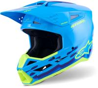 Alpinestars S-M3 Force OCD, casque de motocross L Bleu/Vert Bleu/Vert