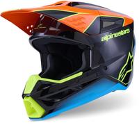 Casque de Cross Alpinestars S-M3 Fray Noir/Orange/Jaune FluoM Noir,Orange,Jaune Fluo