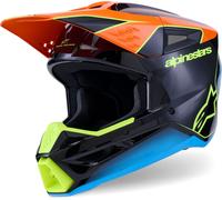 Alpinestars Casque de cross S-M3 Fray Noir/Orange/Jaune Fluo XXL