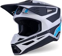 Alpinestars S-M3 Heat, casque de motocross M Mat Argent/Noir/Bleu Mat Argent/Noir/Bleu