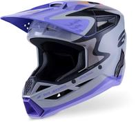 Alpinestars S-M3 Jettson Casque de motocross pour jeunes, violet/noir, Taille Y/M (50/51)