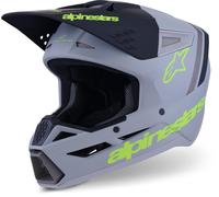Alpinestars S-M3 Radium Casque de motocross, Gris/jaune mat, Taille L (59/60)
